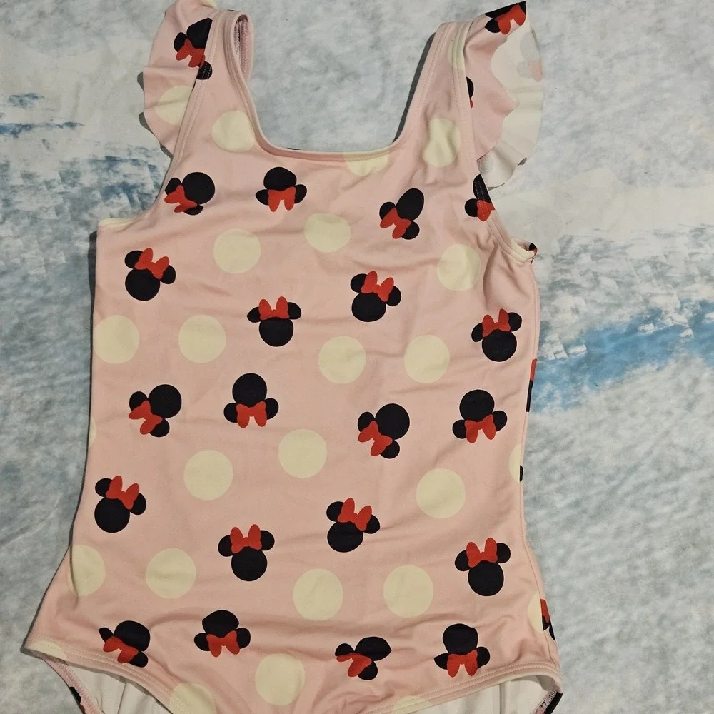 Hanna‎ Andersson Minnie Mouse One Piece Swimsuit Girls Size 12